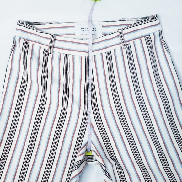 Derek Lam 10 Crosby Ankle Crop Pants Retro Stripe Trousers Cream - Picture 6 of 13
